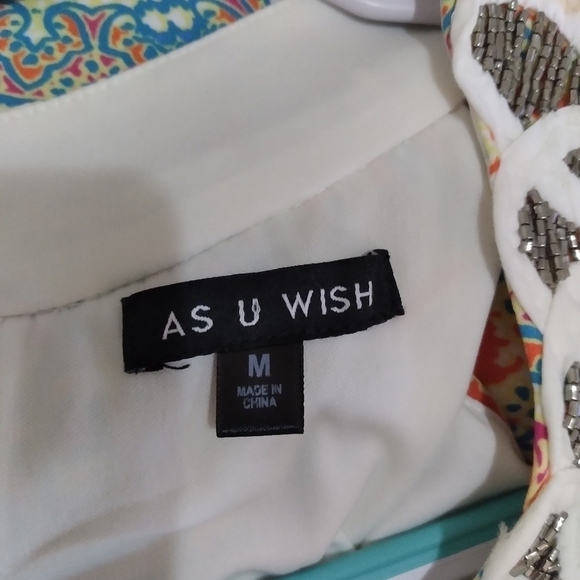 AS u wish Multicolor Sleeveless Shift Dress with Beaded Embellishments - Picture 10 of 11